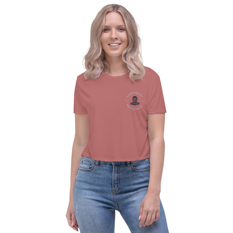 Hood Theory x James Caimen (W-WEL) Women's Embroidered Flowy Crop Tee