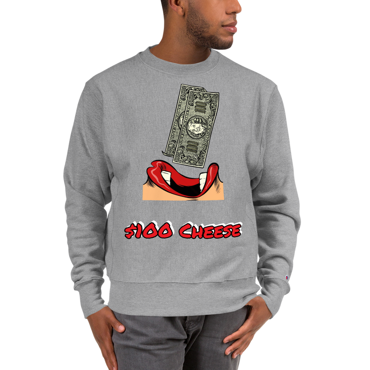 Hood Theory x James Caimen ($100 CHEESE) Men's Champion Sweatshirt