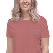 Hood Theory (GEL) Women's Embroidered Flowy Crop Tee