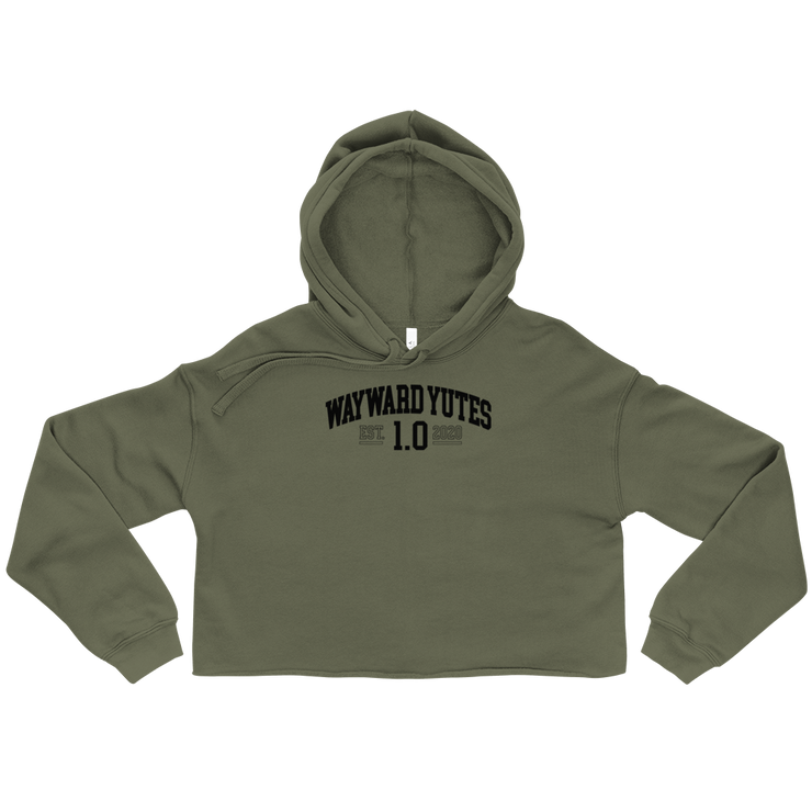 Hood Theory Memes (WAYWARD YUTES-BL) Women's Crop Hoodie