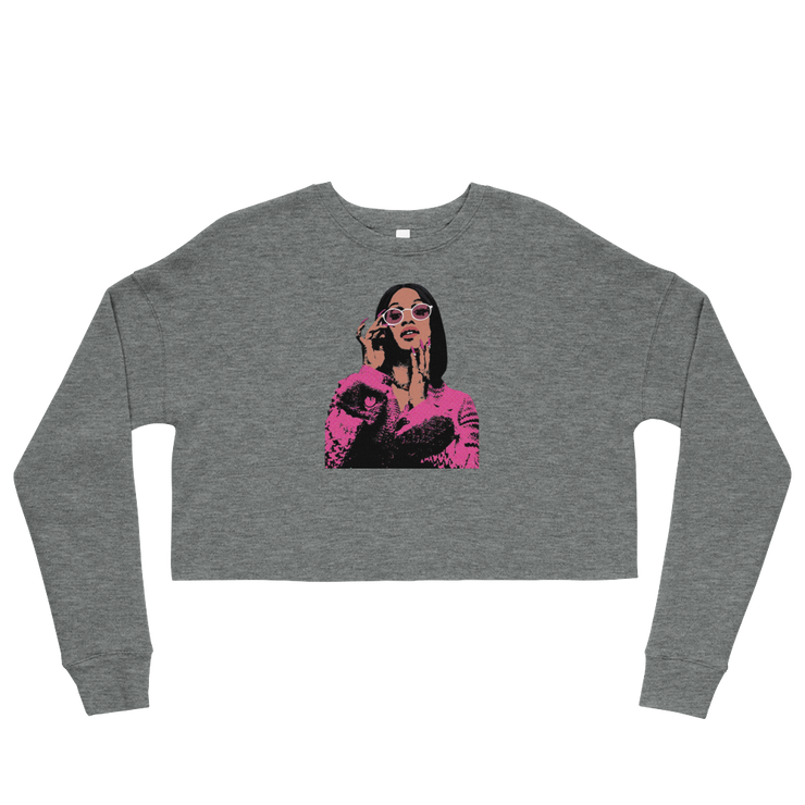 Hood Theory Hip Hop (CARDI) Women's Crop Sweatshirt