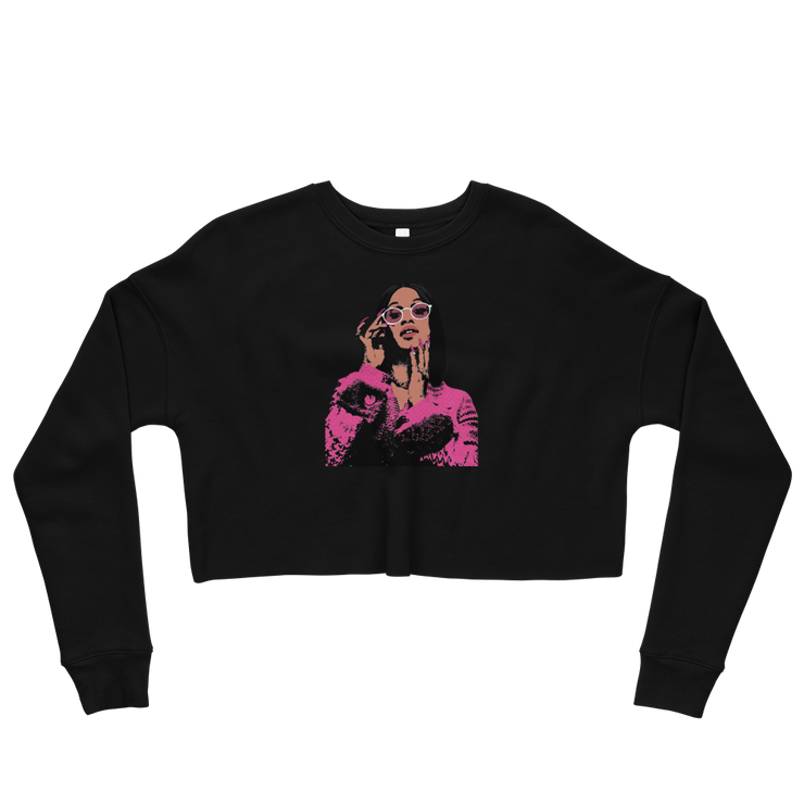 Hood Theory Hip Hop (CARDI) Women's Crop Sweatshirt