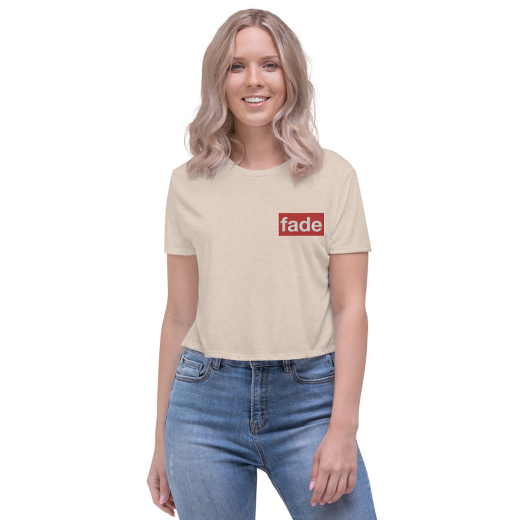 fade (RWEL) Women's Embroidered Flowy Crop Tee