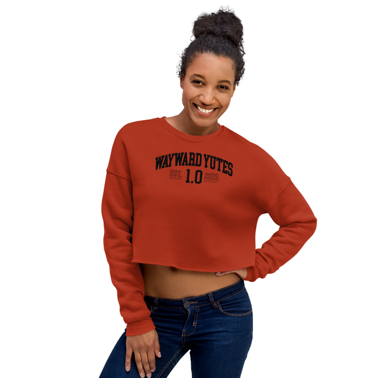 Hood Theory Memes (WAYWARD YUTES-BL) Women's Crop Sweatshirt