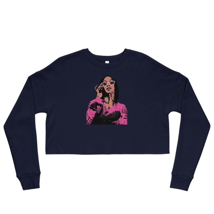 Hood Theory Hip Hop (CARDI) Women's Crop Sweatshirt