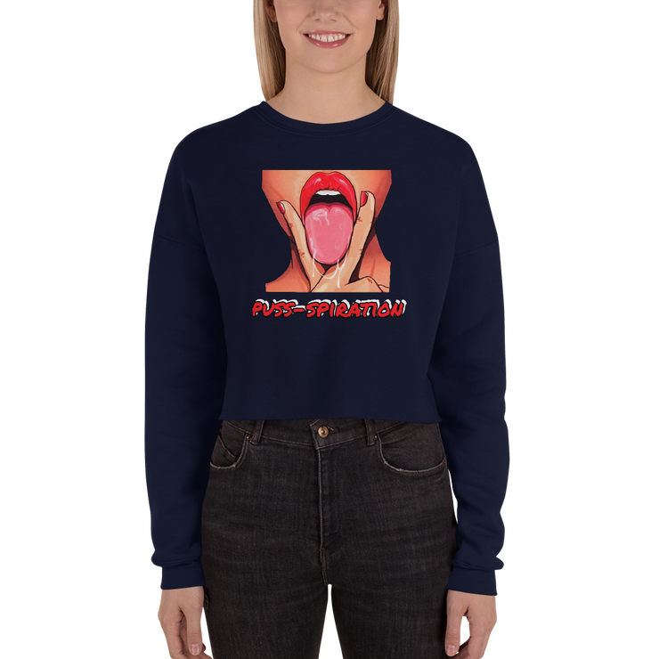 Hood Theory x James Caimen (PUSS-SPIRATION) Women's Crop Sweatshirt