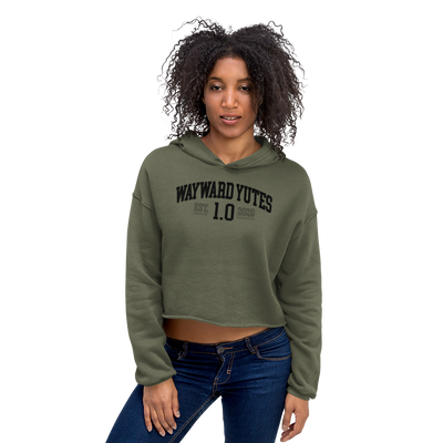 Hood Theory Memes (WAYWARD YUTES-BL) Women's Crop Hoodie