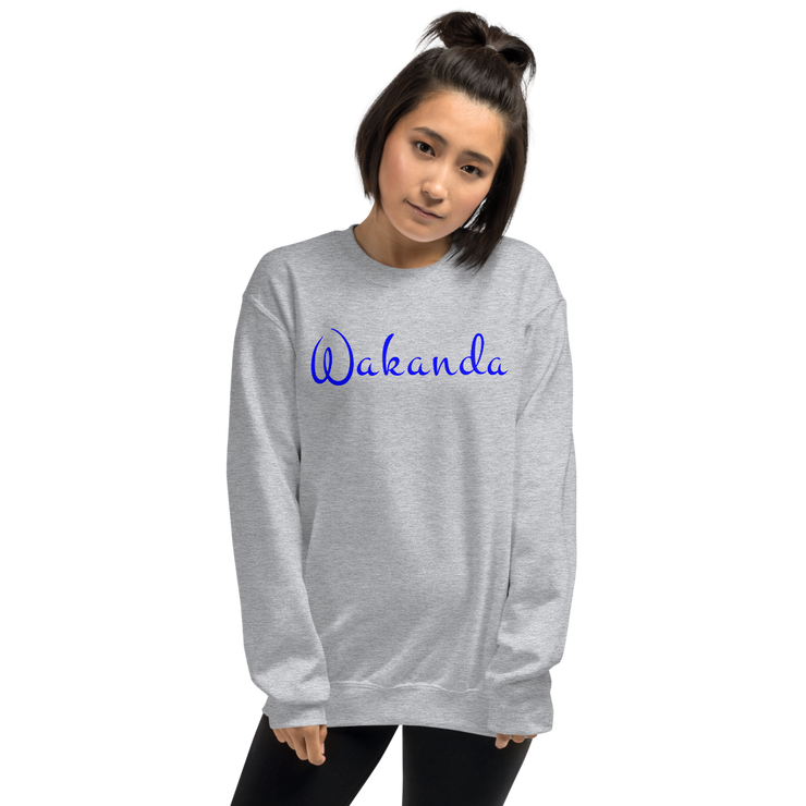 Hood Theory Memes (Wakanda-Blue-W) Unisex Crew Neck Sweatshirt