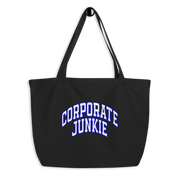 Hood Theory Memes (Corporate Junkie-Blu & Whi) Unisex Large Organic Tote Bag