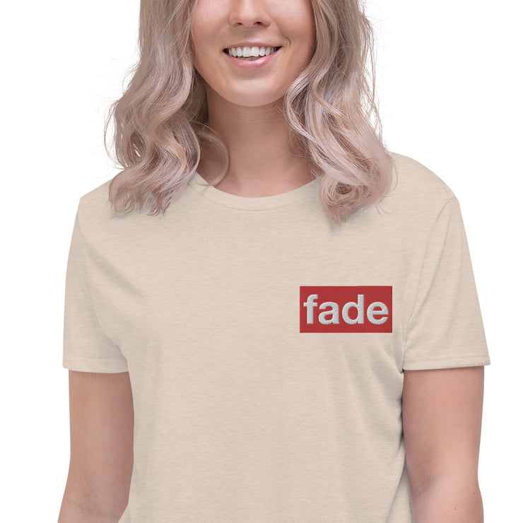 fade (RWEL) Women's Embroidered Flowy Crop Tee