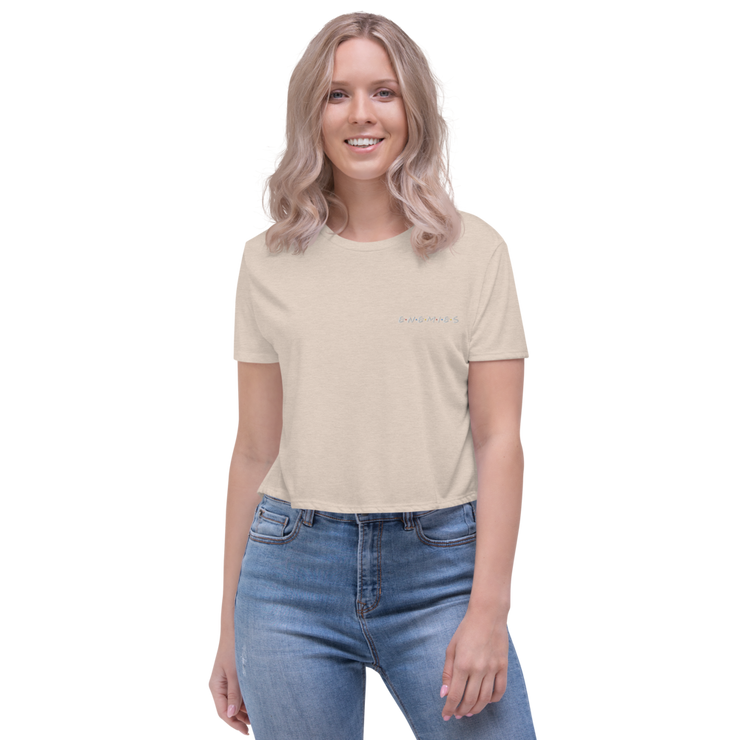 ENEMIES (WEL) Women's Embroidered Flowy Crop Tee