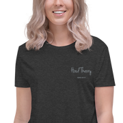 Hood Theory (GEL) Women's Embroidered Flowy Crop Tee