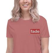 fade (RWEL) Women's Embroidered Flowy Crop Tee