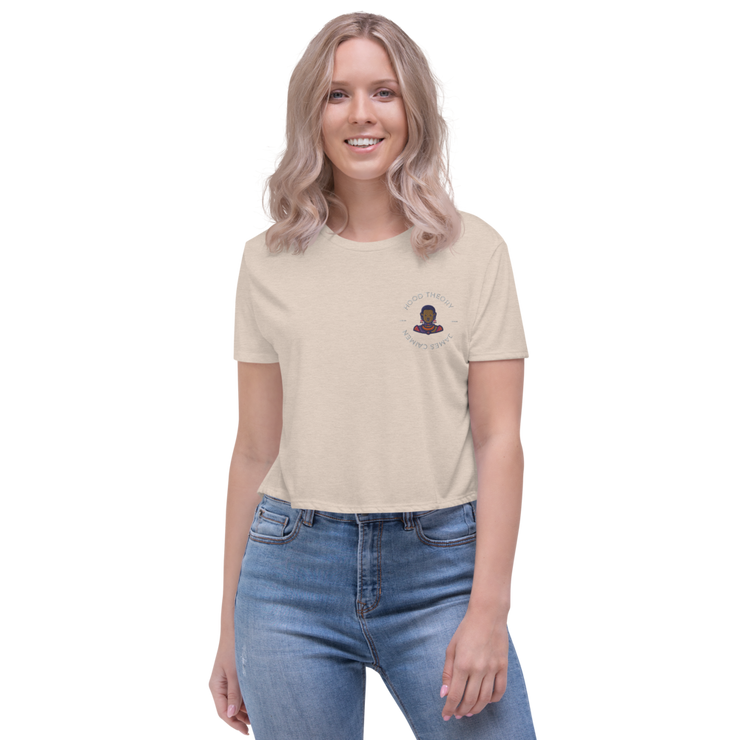 Hood Theory x James Caimen (W-WEL) Women's Embroidered Flowy Crop Tee