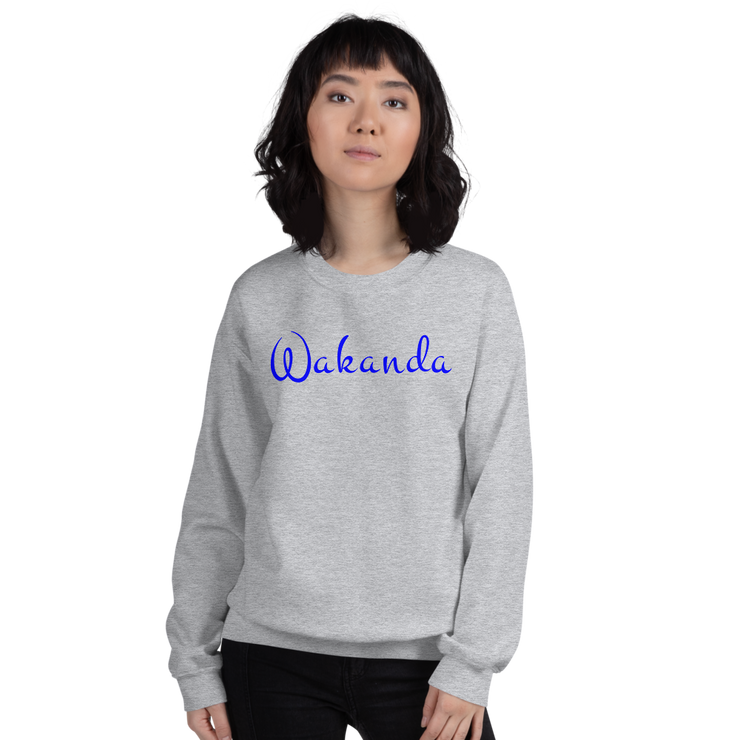 Hood Theory Memes (Wakanda-Blue-W) Unisex Crew Neck Sweatshirt