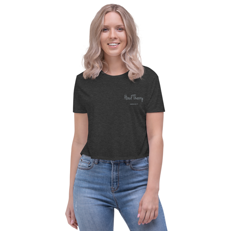 Hood Theory (GEL) Women's Embroidered Flowy Crop Tee