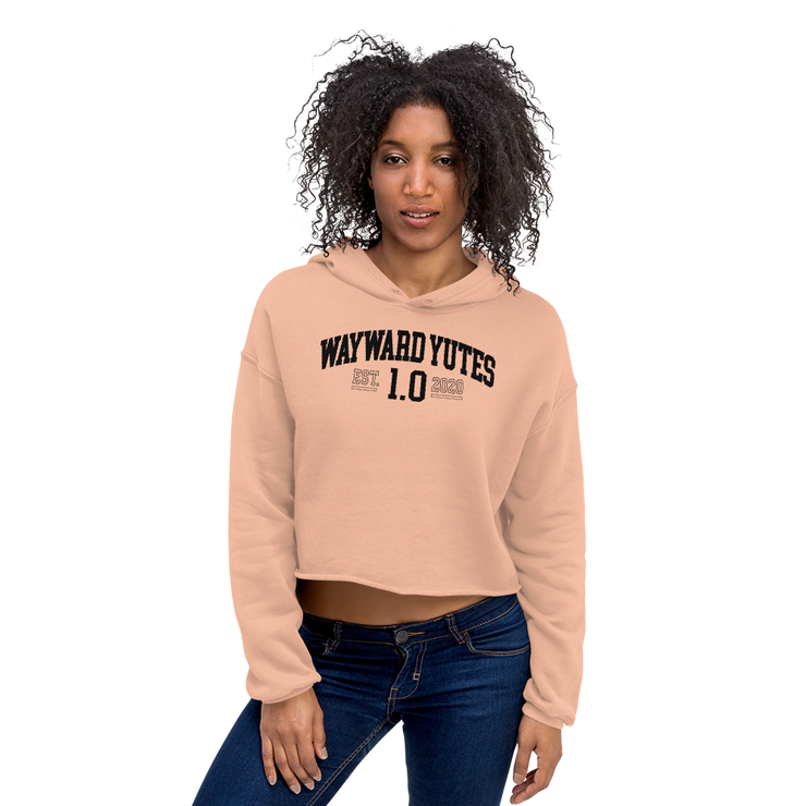 Hood Theory Memes (WAYWARD YUTES-BL) Women's Crop Hoodie