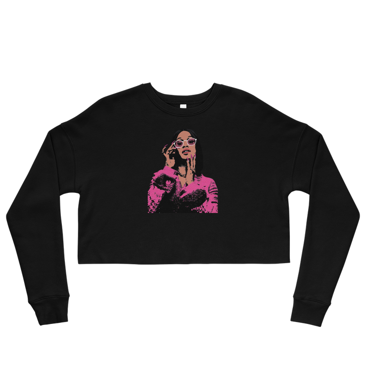 Hood Theory Hip Hop (CARDI) Women's Crop Sweatshirt