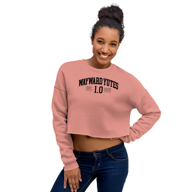 Hood Theory Memes (WAYWARD YUTES-BL) Women's Crop Sweatshirt