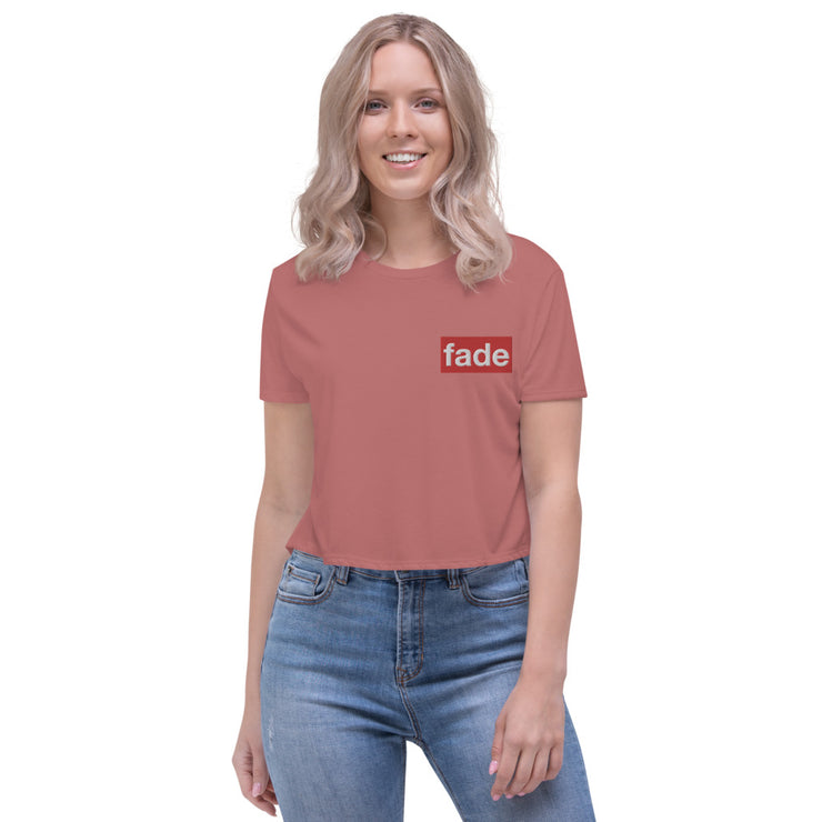 fade (RWEL) Women's Embroidered Flowy Crop Tee