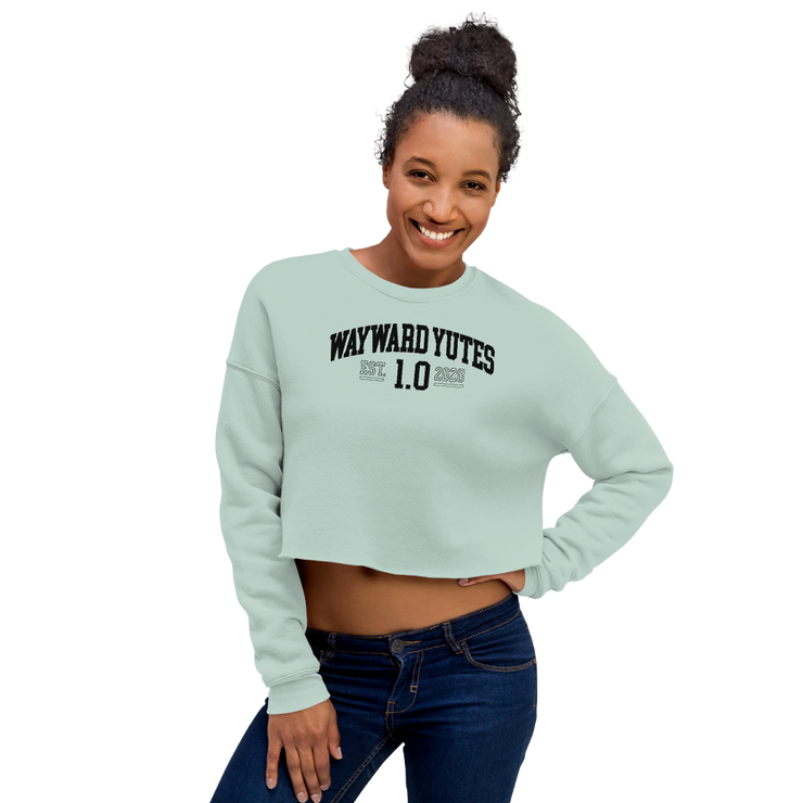 Hood Theory Memes (WAYWARD YUTES-BL) Women's Crop Sweatshirt