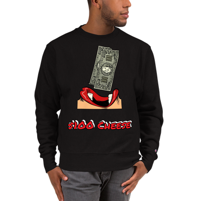 Hood Theory x James Caimen ($100 CHEESE) Men's Champion Sweatshirt