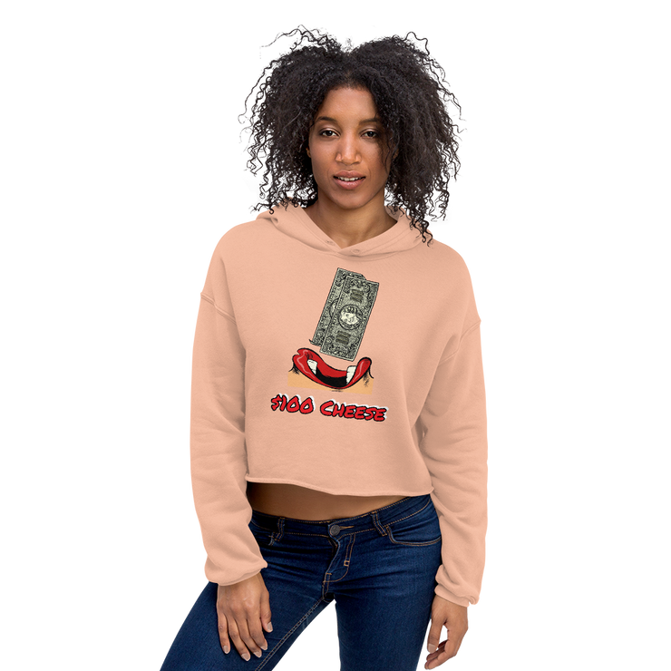 Hood Theory x James Caimen ($100 Cheese) Women's Crop Hoodie