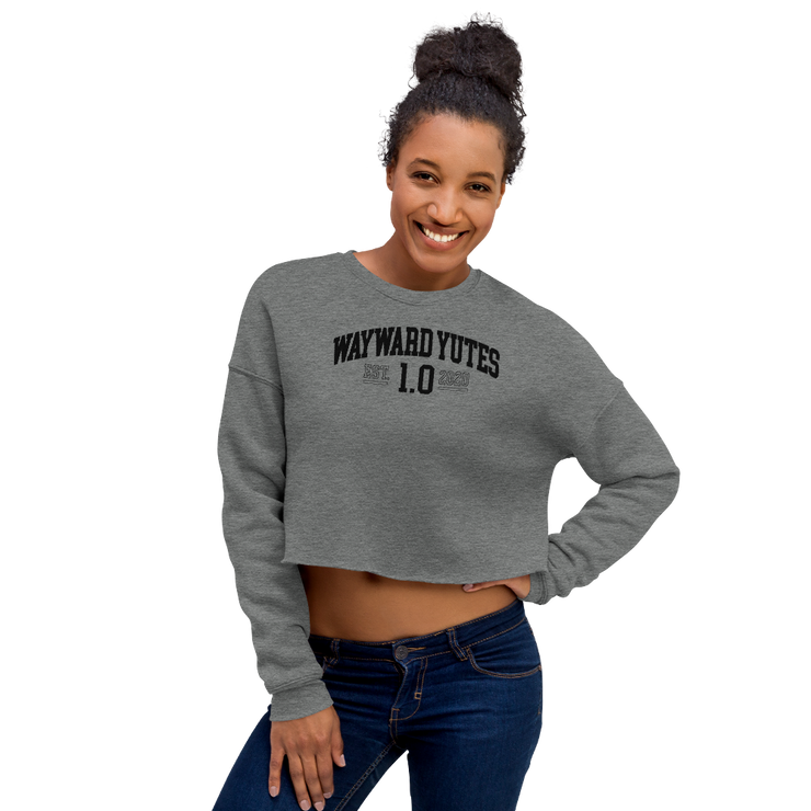 Hood Theory Memes (WAYWARD YUTES-BL) Women's Crop Sweatshirt