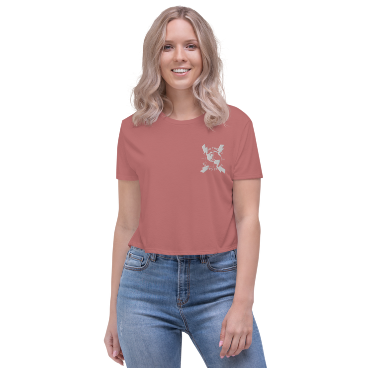 Hood Theory x James Caimen (G-WWEL) Women's Embroidered Flowy Crop Tee