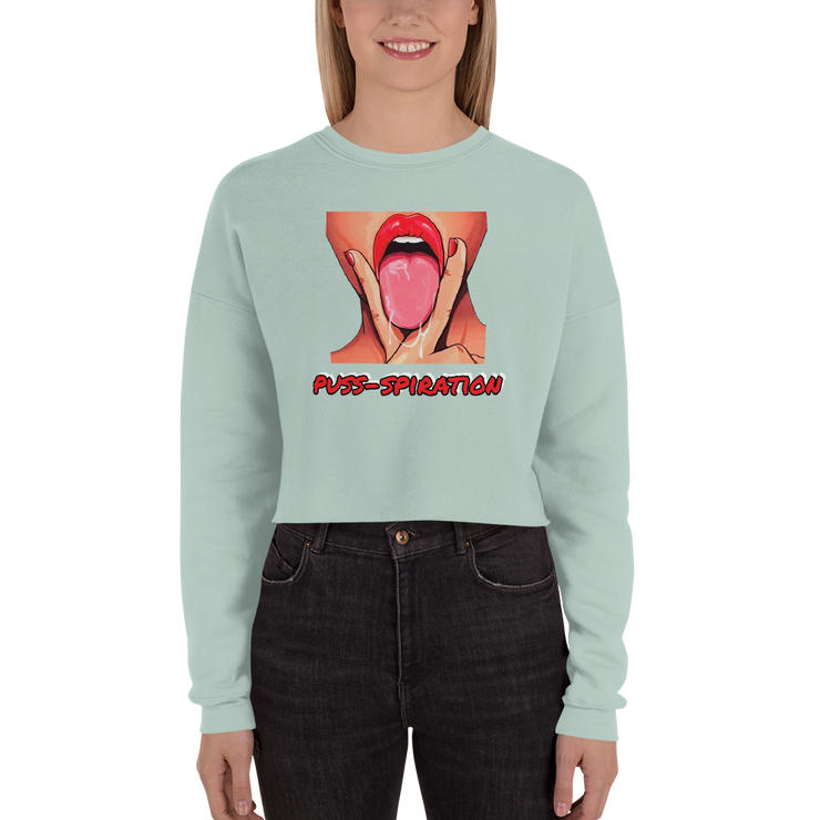 Hood Theory x James Caimen (PUSS-SPIRATION) Women's Crop Sweatshirt