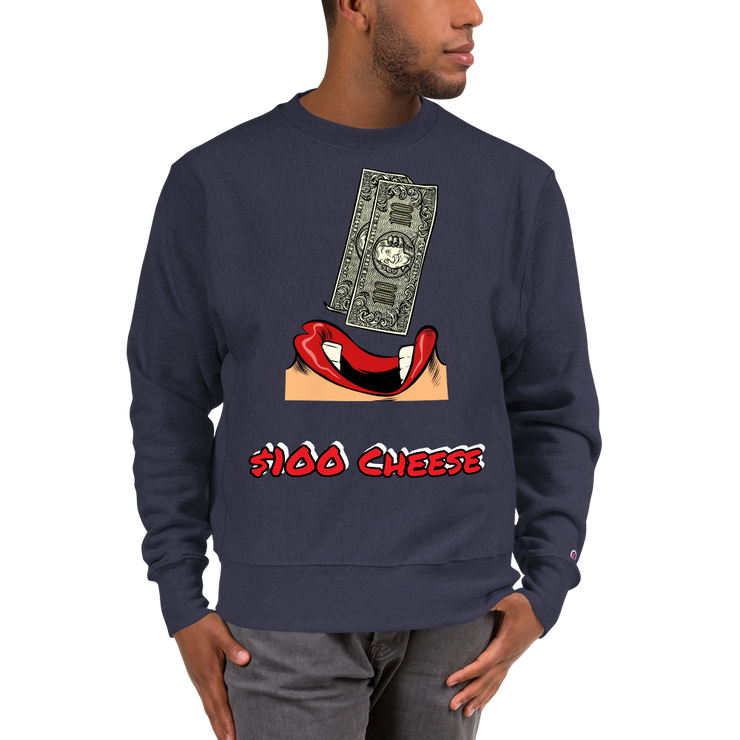 Hood Theory x James Caimen ($100 CHEESE) Men's Champion Sweatshirt