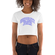 Hood Theory Memes (Corporate Junkie-Blu, Whi, Blk L) Women’s Crop Tee BC