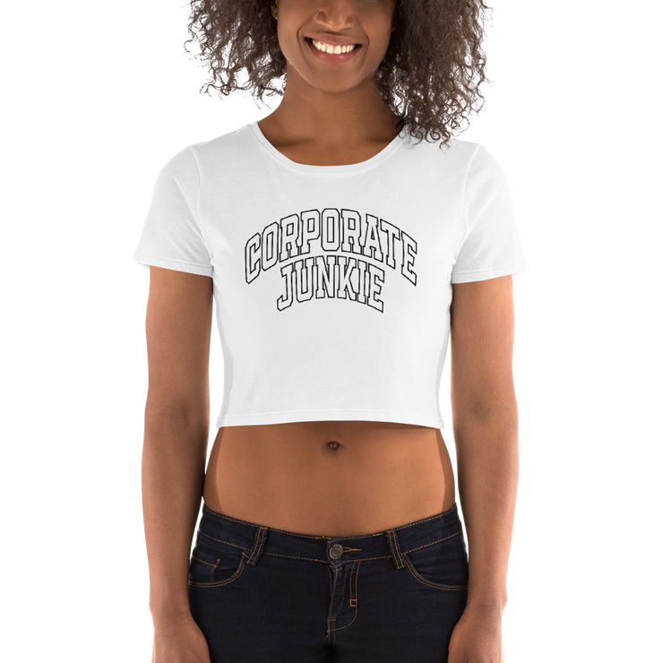 Hood Theory Memes (Corporate Junkie-Whi, Blk L) Women’s Crop Tee BC