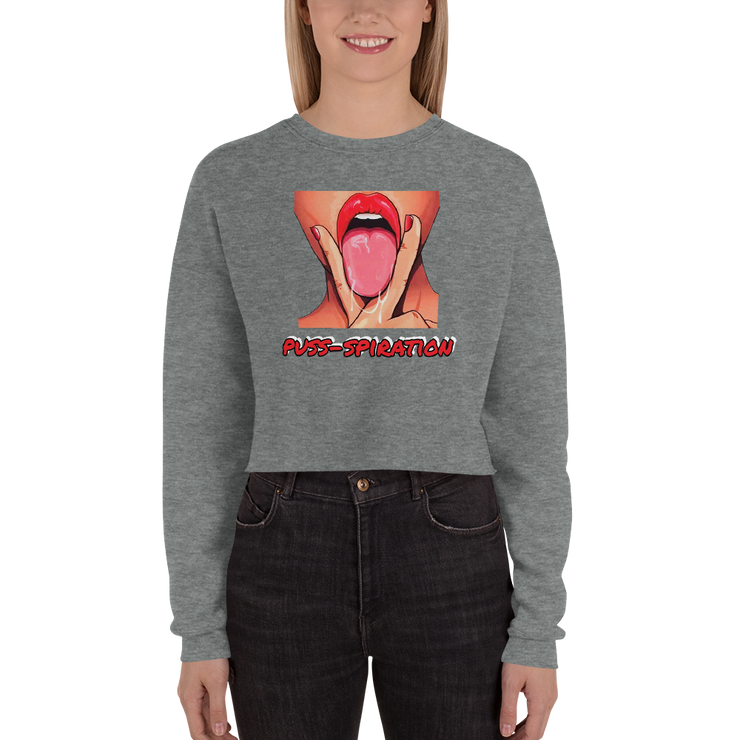 Hood Theory x James Caimen (PUSS-SPIRATION) Women's Crop Sweatshirt