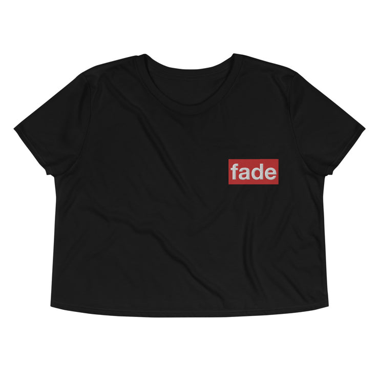 fade (RWEL) Women's Embroidered Flowy Crop Tee