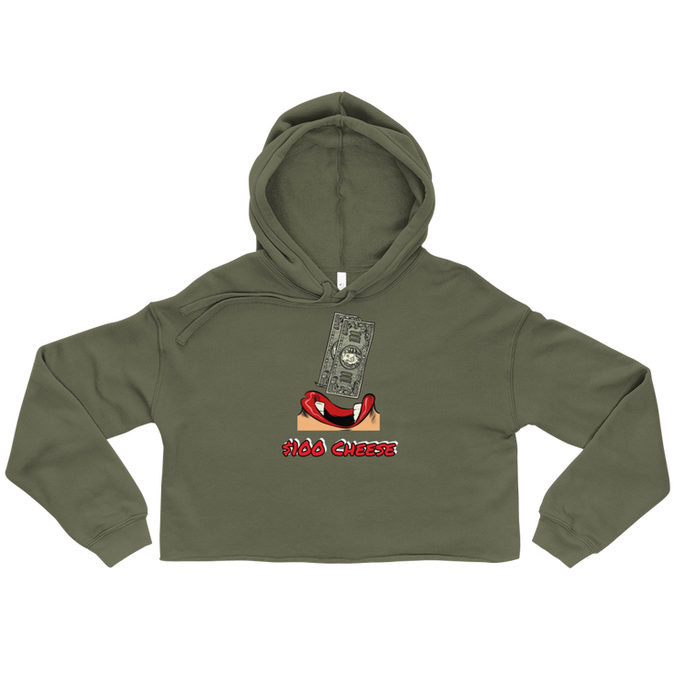 Hood Theory x James Caimen ($100 Cheese) Women's Crop Hoodie