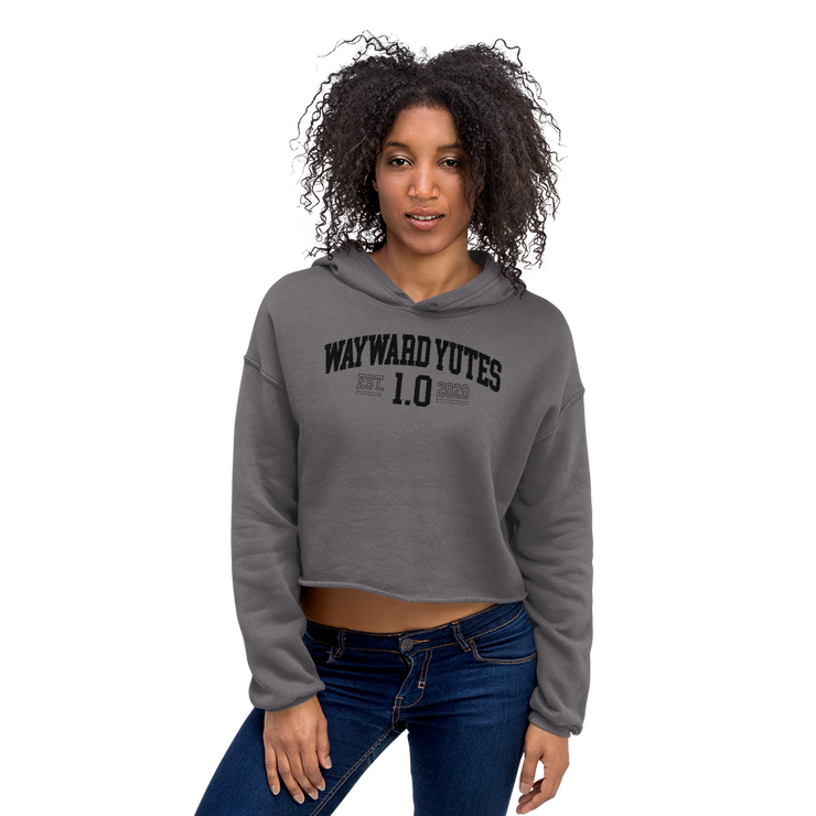 Hood Theory Memes (WAYWARD YUTES-BL) Women's Crop Hoodie