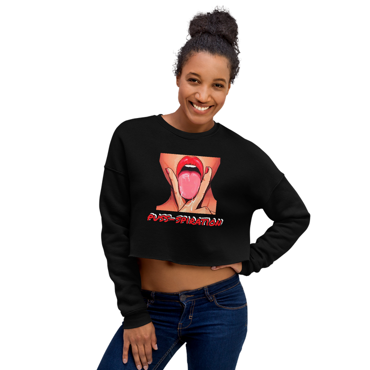 Hood Theory x James Caimen (PUSS-SPIRATION) Women's Crop Sweatshirt