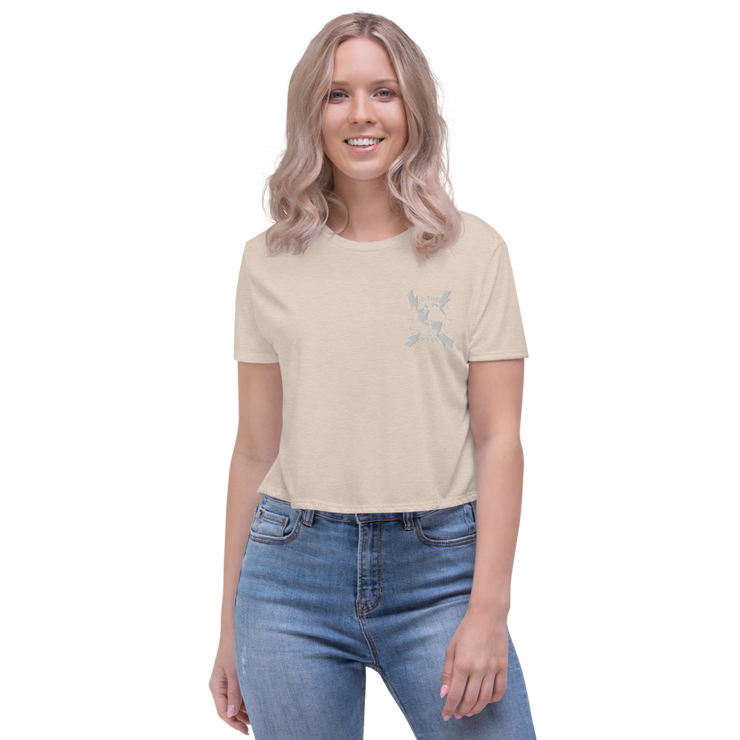 Hood Theory x James Caimen (G-WWEL) Women's Embroidered Flowy Crop Tee