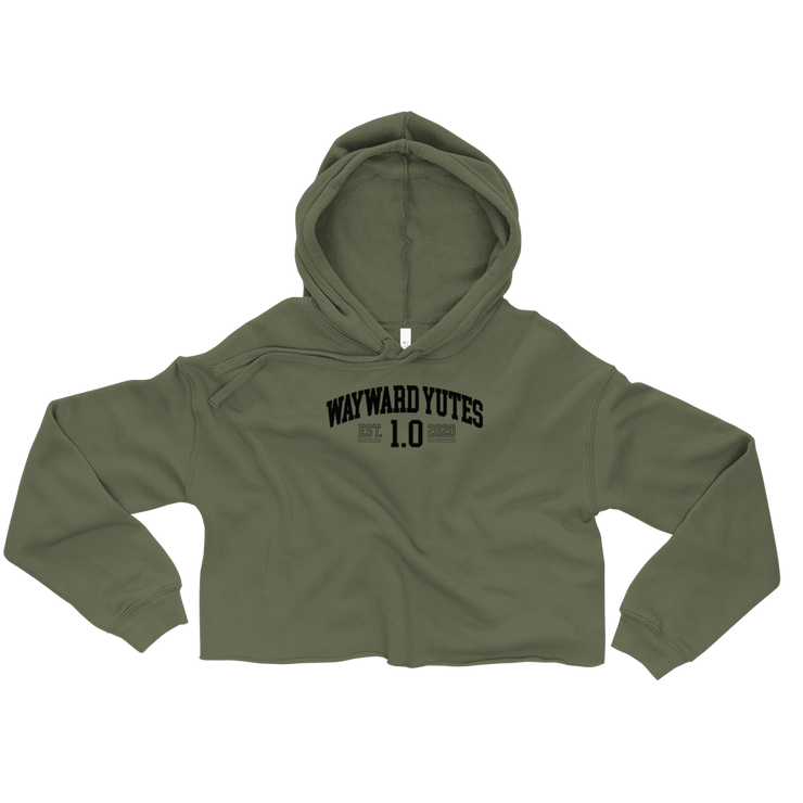 Hood Theory Memes (WAYWARD YUTES-BL) Women's Crop Hoodie