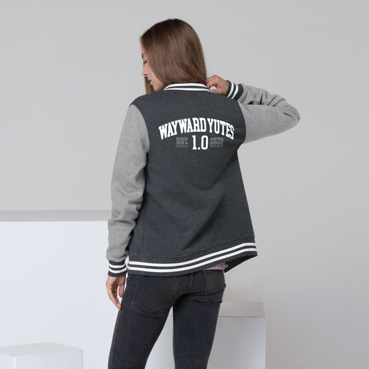 Hood Theory Memes (WAYWARD YUTES-WL) Women's Letterman Jacket